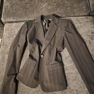 ANTONIO MELANI Grey Pinstripe Blazer